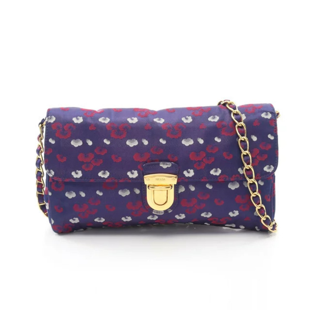 Prada Crossbody Tessuto Saffiano Bag Navy Blue Red White